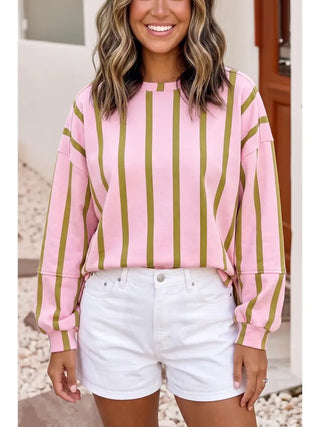 Sweet Talk Sweatshirt- Green Stripe