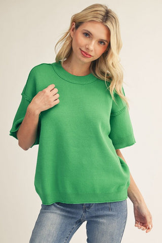 Believe In Yourself Sweater Top- Green