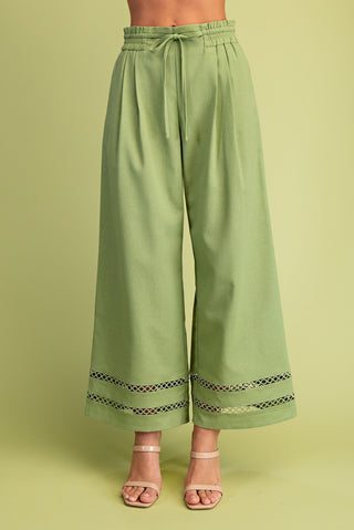 Street Chic Linen Pants - Green Tea