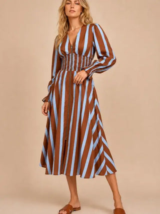 Harvest Stripe Midi Dress