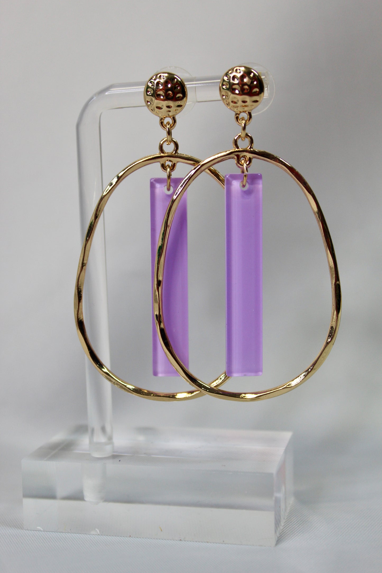 Purple World Gold Hoops