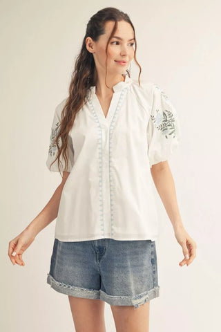 Blooming Beauty Top- Off White