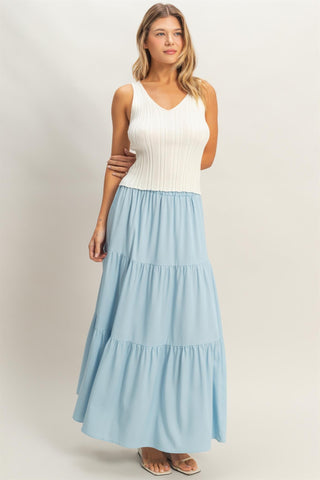 Living Lavish Tiered Skirt - Light Blue