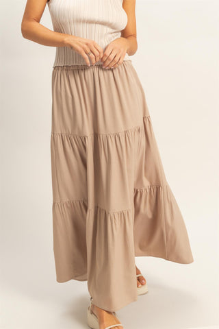 Living Lavish Tiered Skirt - Taupe