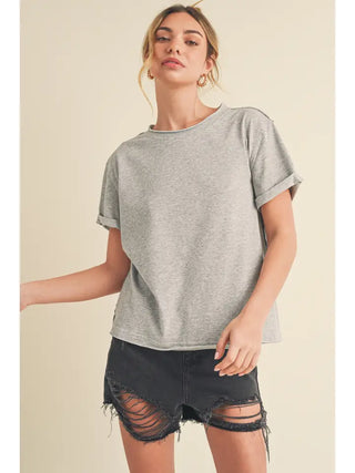 Mali Baby Tee Top- Gray