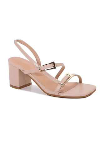 Maren Square Toe Heel - Beige