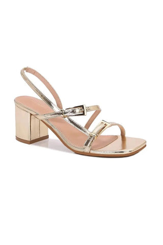 Maren Square Toe Heel - Gold