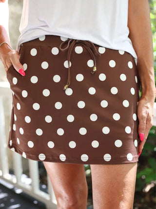 The Mini Moment Skort - Chocolate Polka Dot