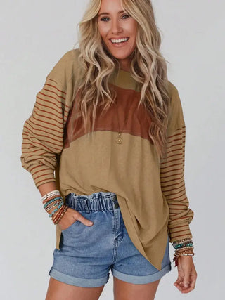 Perfect Stripe Top- Taupe