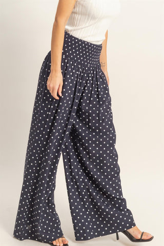 Polka Dot Frenzy Pant-Navy
