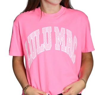 Lulu Mac Tee- Polka Dot Pink