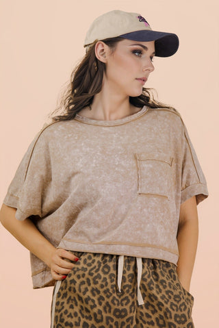 Never Too Many Cropped Tee - Taupe