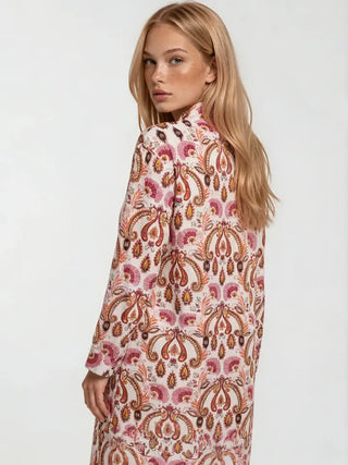 Full Charm Paisley Dress- Pink