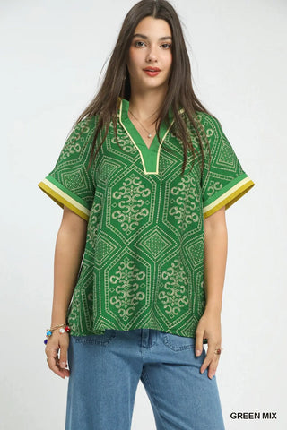 The Palm Springs Top - Green Mix