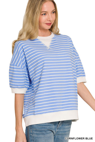 Parker Stripe Pullover- Blue