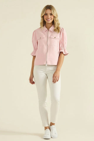 Seline Puff Sleeve Top- Light Pink