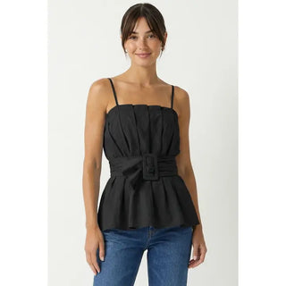 Jetsetter Sleeveless Top- Black