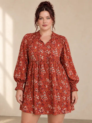 Curvy Ditsy Floral Mini Dress