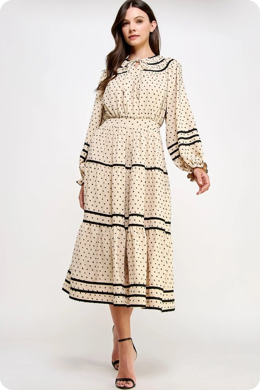 On Spot Dotted Midi Dress