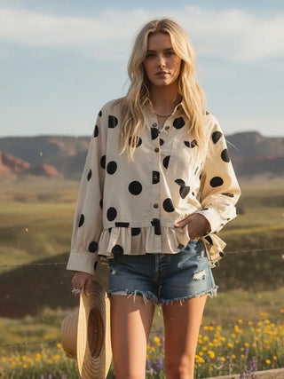 The Paris Dot Top - Cream/Black
