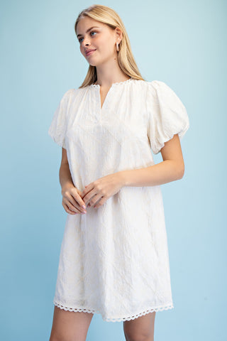 Prairie Rose Mini Dress - Cream