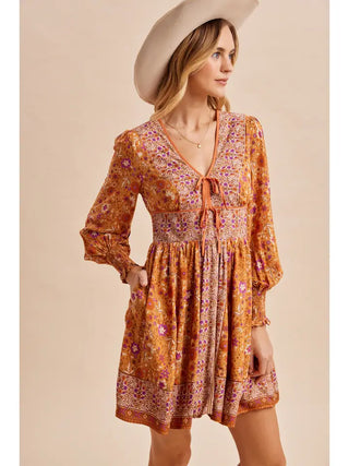 Pumpkin Spice Boho Dress