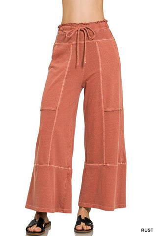 The Boho Terry Washed Pant- Rust
