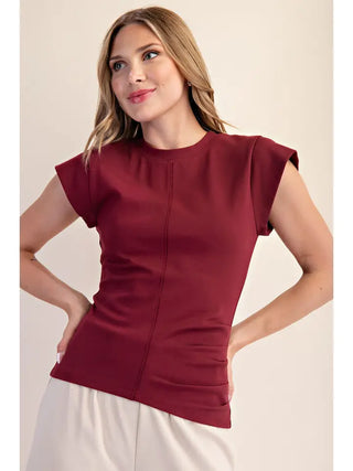 Rustic Knit Top - Burgundy