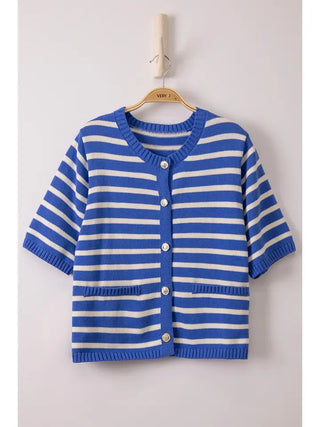 Sophia's Striped Sweater - Royal Blue