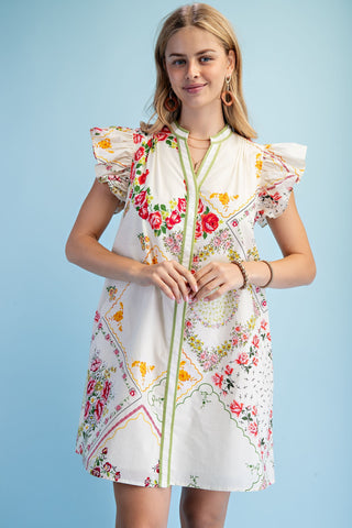 Spring Forward Mini Dress - Blush/Red