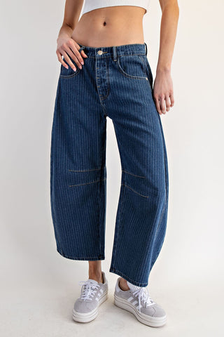 Striped Barrel Jeans