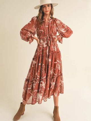 Modern Darling Dress- Brown