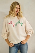 Holly Jolly Knit Graphic L/S Top