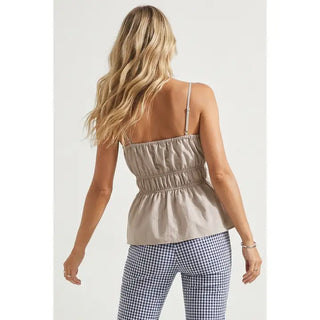 Jetsetter Sleeveless Top- Tan