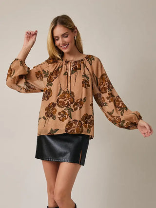 Harvest Blouse- Taupe Mix
