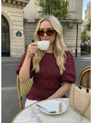 The Soho Top- Burgundy