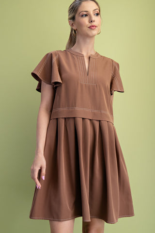 The Sweet Society Mini Dress - Mocha