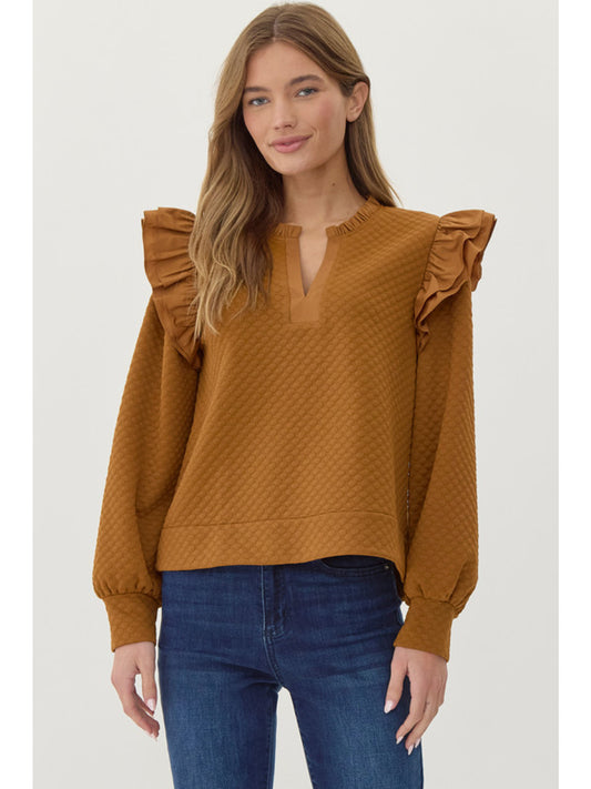 My Way Textured Top/Toffee