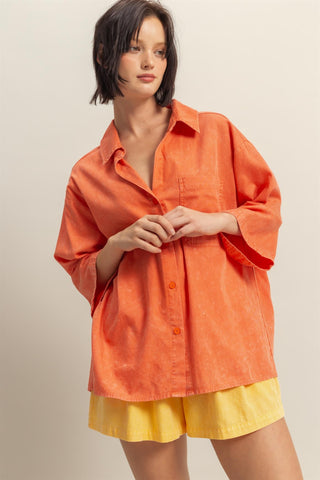 The Everyday Oversize Top- Tomato