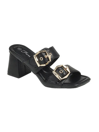 Dinner Date Two Strap Heel- Black