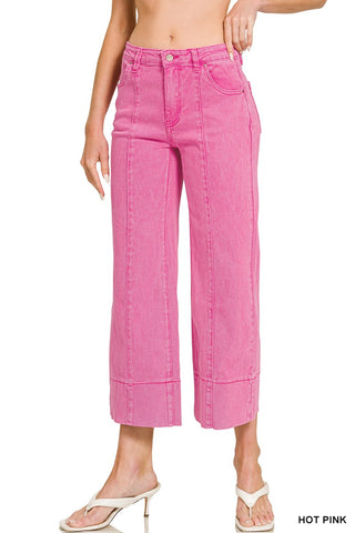 Good Day Cropped Pant- Hot Pink